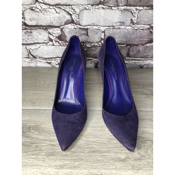 Gianvito Rossi Purple Velvet Suede Pointed Toe Stilettos Heels Women Sz 38EU/7.5 - Picture 2 of 16